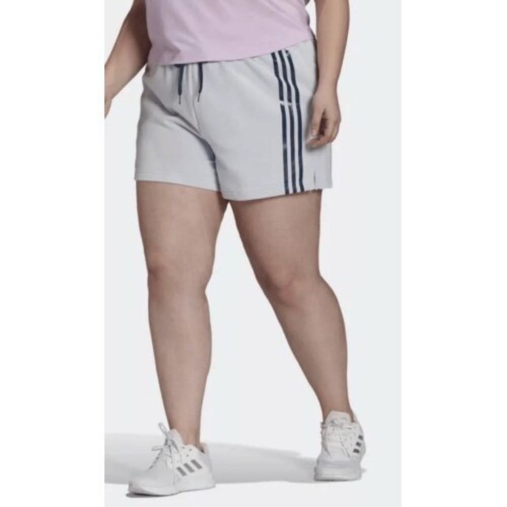 Adidas Shorts Women Size 4XL Light Blue 3 Striped Zoe Saldane Drawstring New